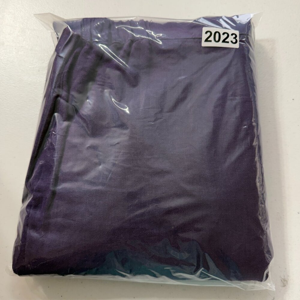 FLAX 100% Linen 2 Piece Set Purple Lagenlook Top & Pants Women's L - Picture 16 of 16
